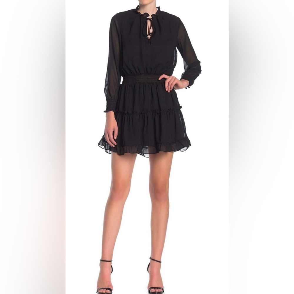NSR Emma Long Sleeve Tiered Ruffled Dress